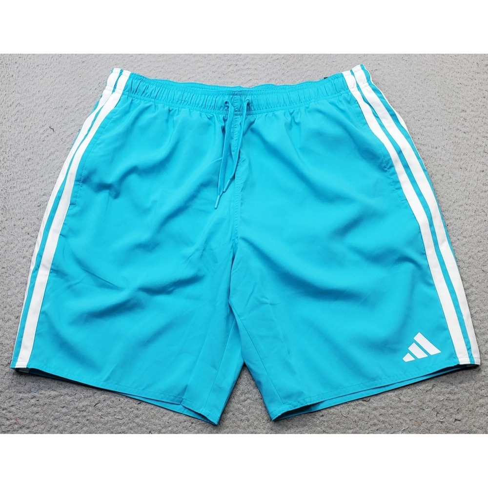 Adidas Swim Shorts Mens XL Multi Thermal Lined Regular‎ Fit 3 Stripes Drawstring